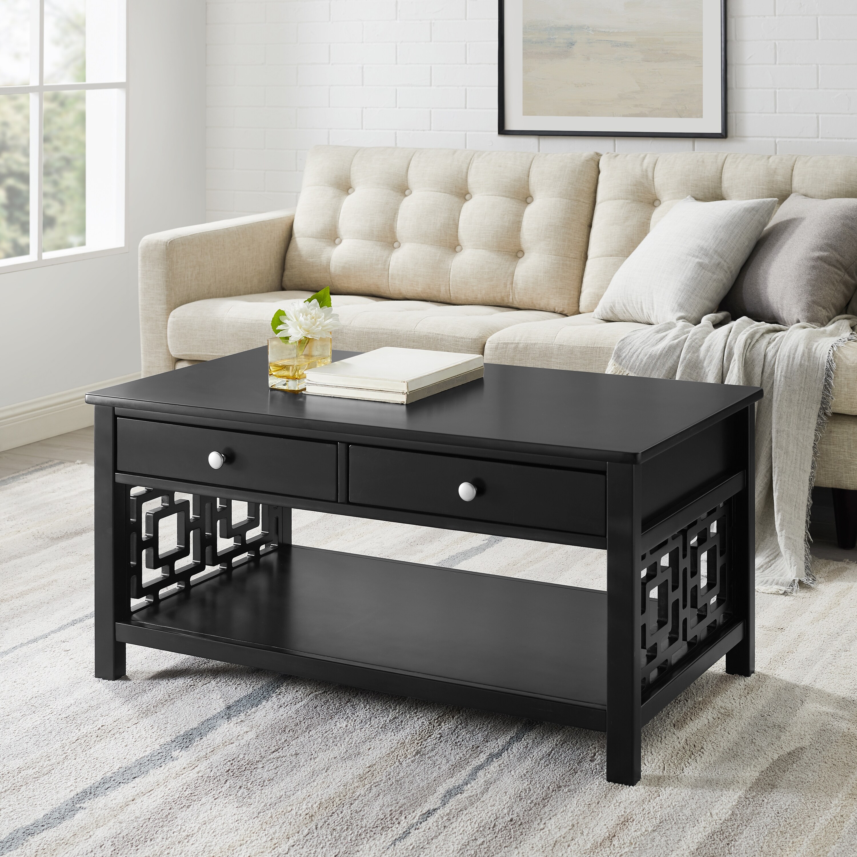 Wales Two-Drawer Geometric Coffee Table