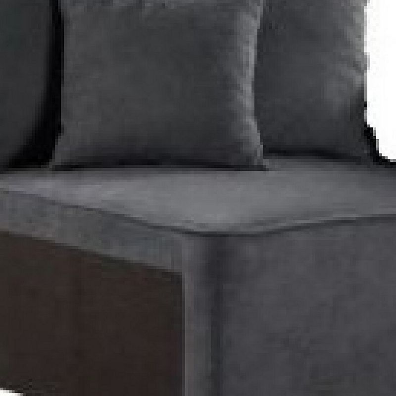 29 Inch Modular Chair， Pocket Coil， 2 Pillows， Dark Charcoal Gray