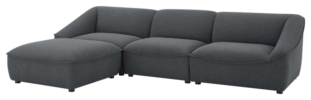 Sectional Sofa Set  Fabric  Dark Gray  Modern  Living Lounge Hospitality   Transitional   Sectional Sofas   by House Bound  Houzz