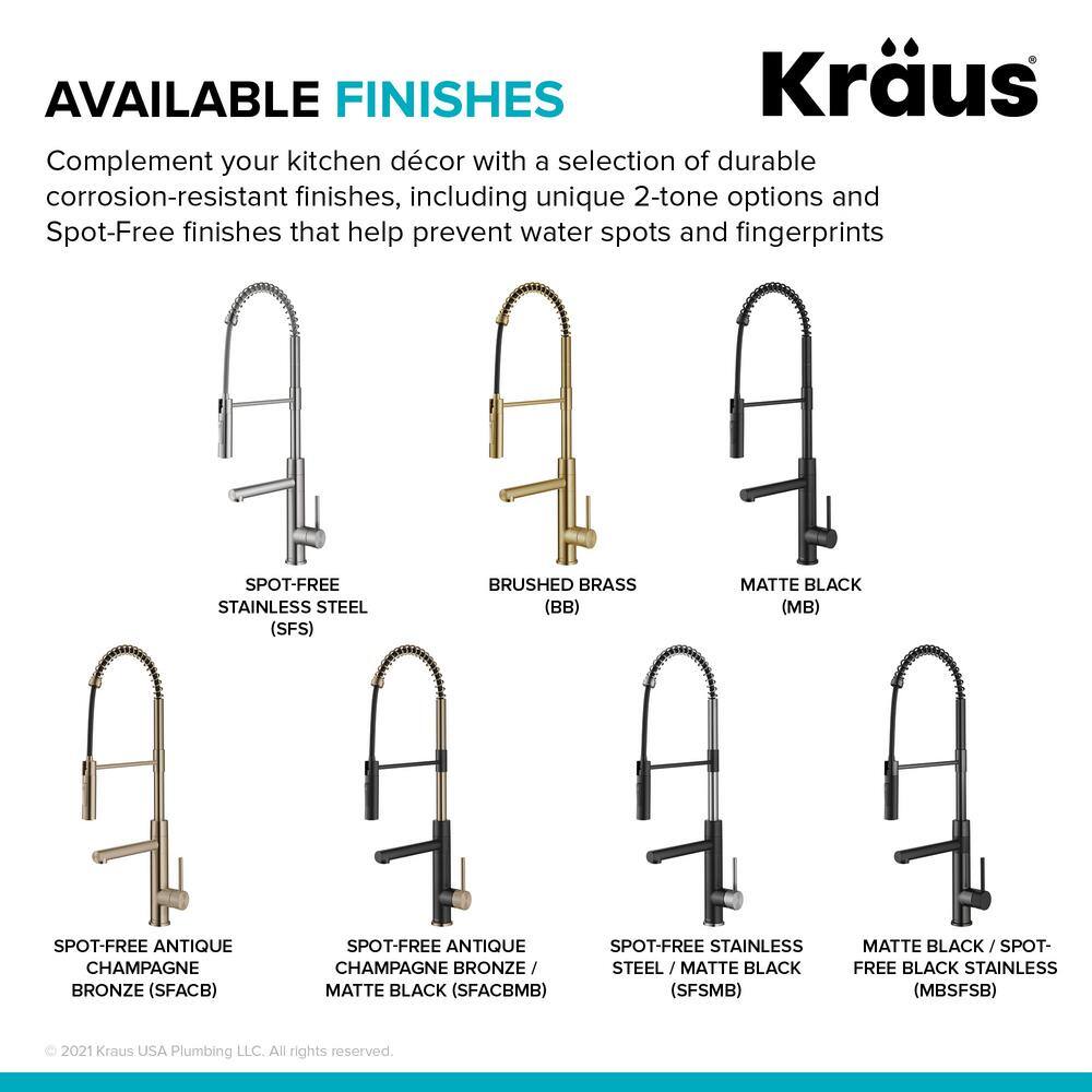 KRAUS Artec Pro CommercialStylePull-Down Single Handle Kitchen Faucet with Pot Filler inMatte Black KPF-1604MB