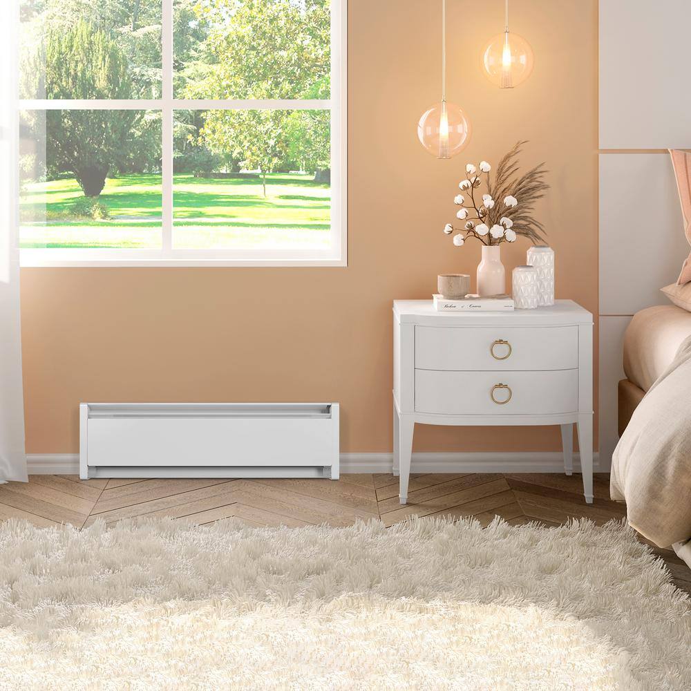 Cadet 47 in. 120-volt 750-watt SoftHeat Hydronic Electric Baseboard Heater in White EBHN750-1W