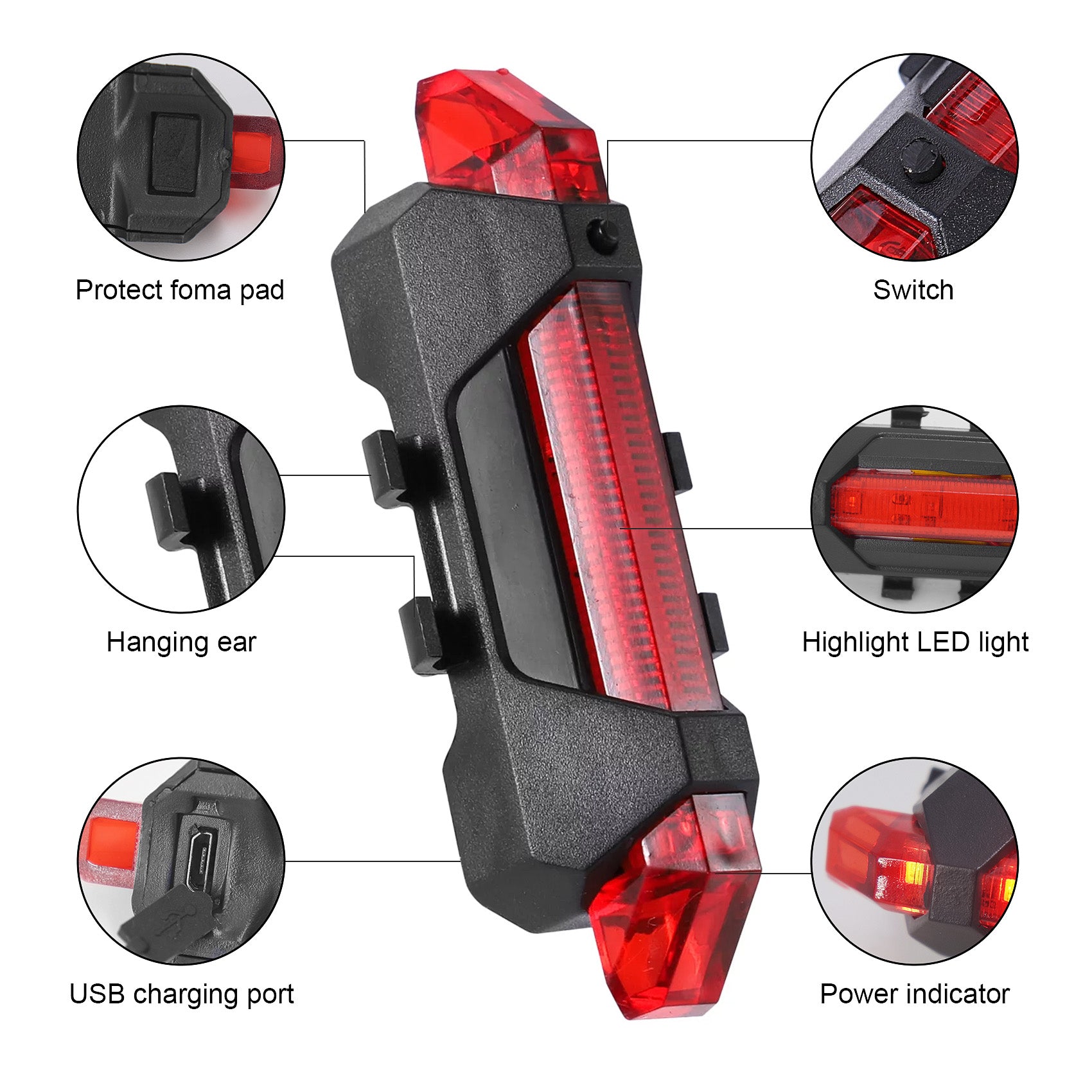 YOLETO Bike Lights， Super Bright Bicycle Front Headlight and Back Taillight with 3 Light Modes for Men Women Kids Road Mountain Cycling