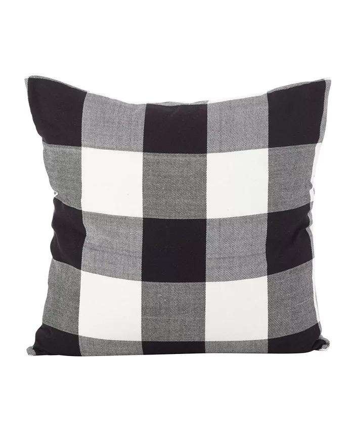 Saro Lifestyle Buffalo Check Plaid Design Cotton Throw Pillow， 20