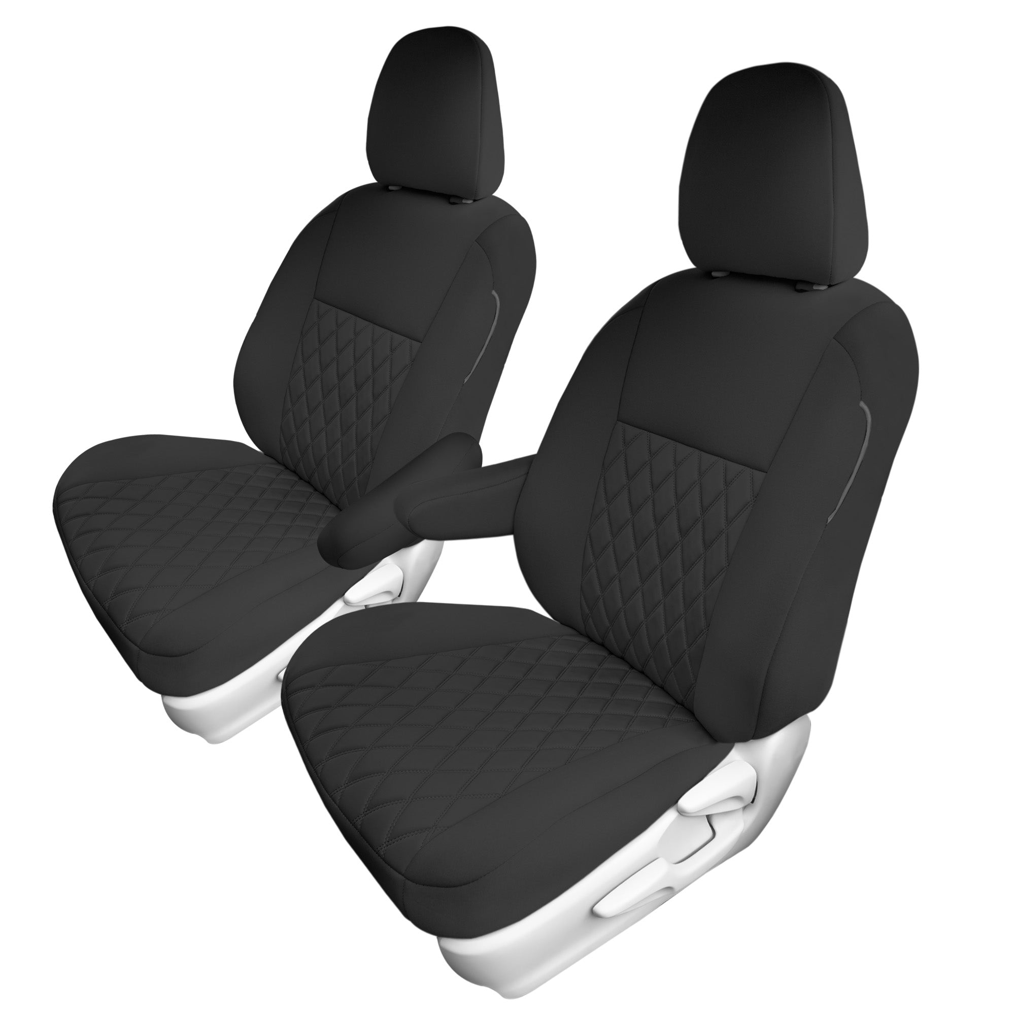 TLH Custom Fit Car Seat Covers for Toyota Sienna 2011-2020， Car Seat Cover Front Set， Automotive Seat Covers in Black Neoprene， Waterproof and Washable Seat Covers