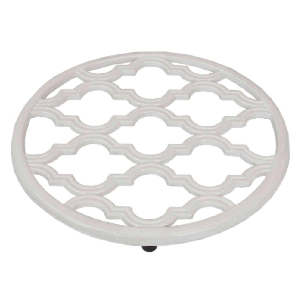 Home Basics Lattice Collection Cast Iron White Trivet (Set of 2) HDC65384-2Pack