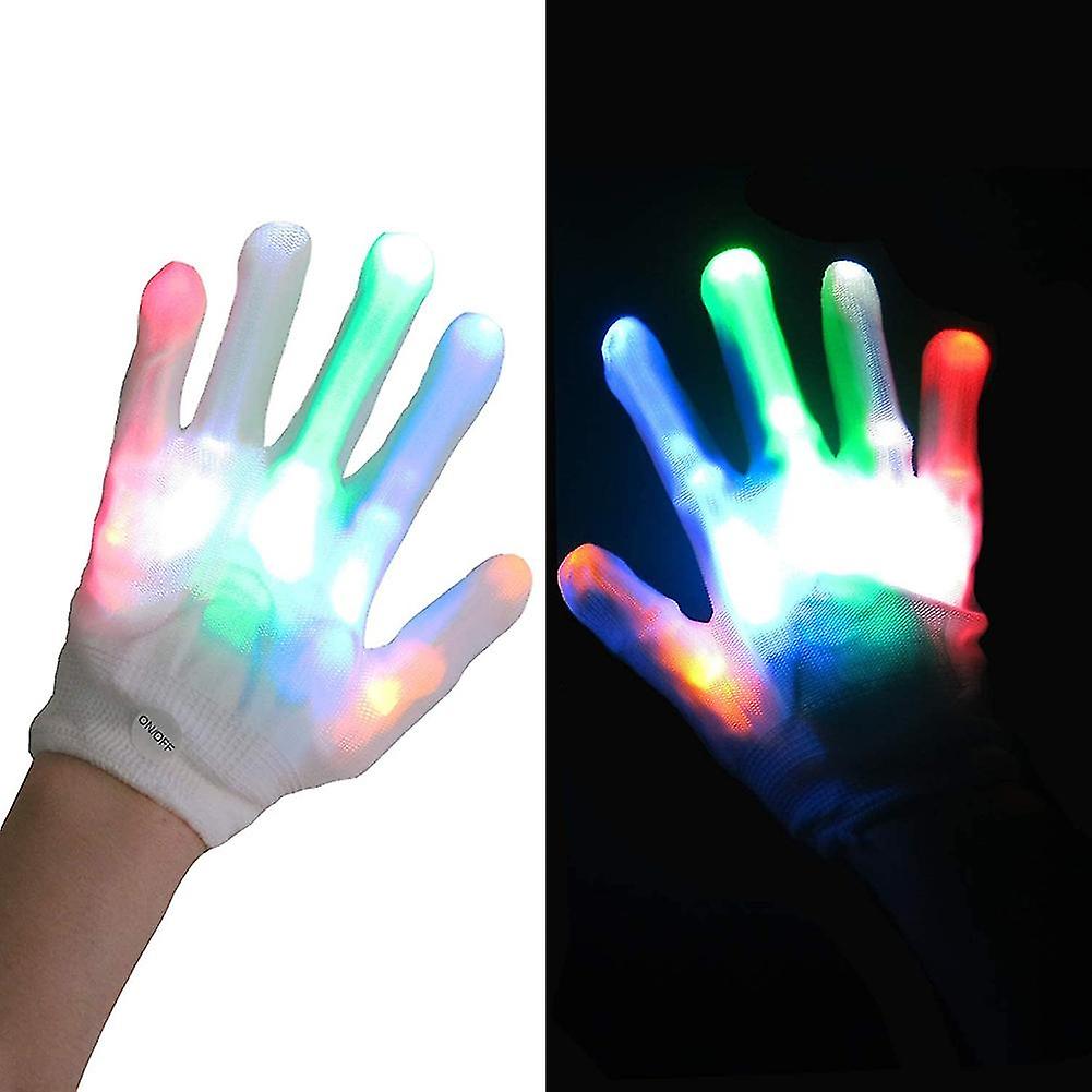 1pc Colorful Led Glove Neon Guante Glowing Christmas Halloween Party Light Prop