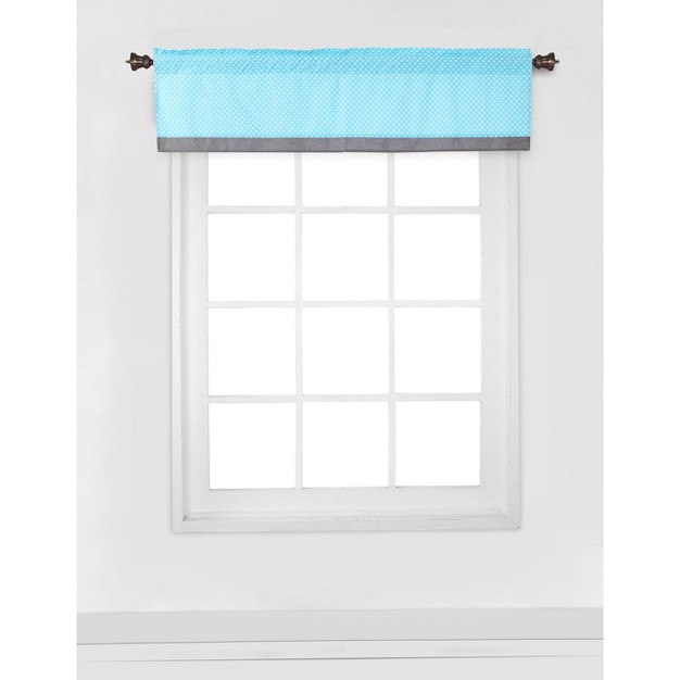 Bacati Pin Dots Aqua gray Window Valance