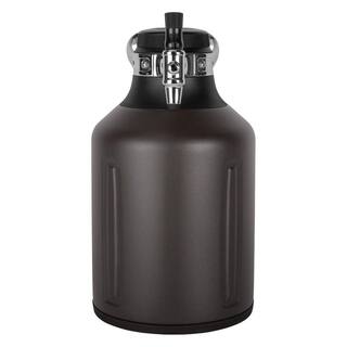 GrowlerWerks uKeg Go 128 oz. Tungsten GrayStainless Steel Carbonated Growle GWA1072-TS-NB