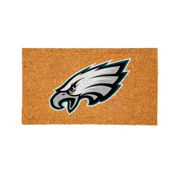 Evergreennflphiladelphia Eagles Logo Natural Coir 28 X 16 Inches Indoor Outdoor Doormat