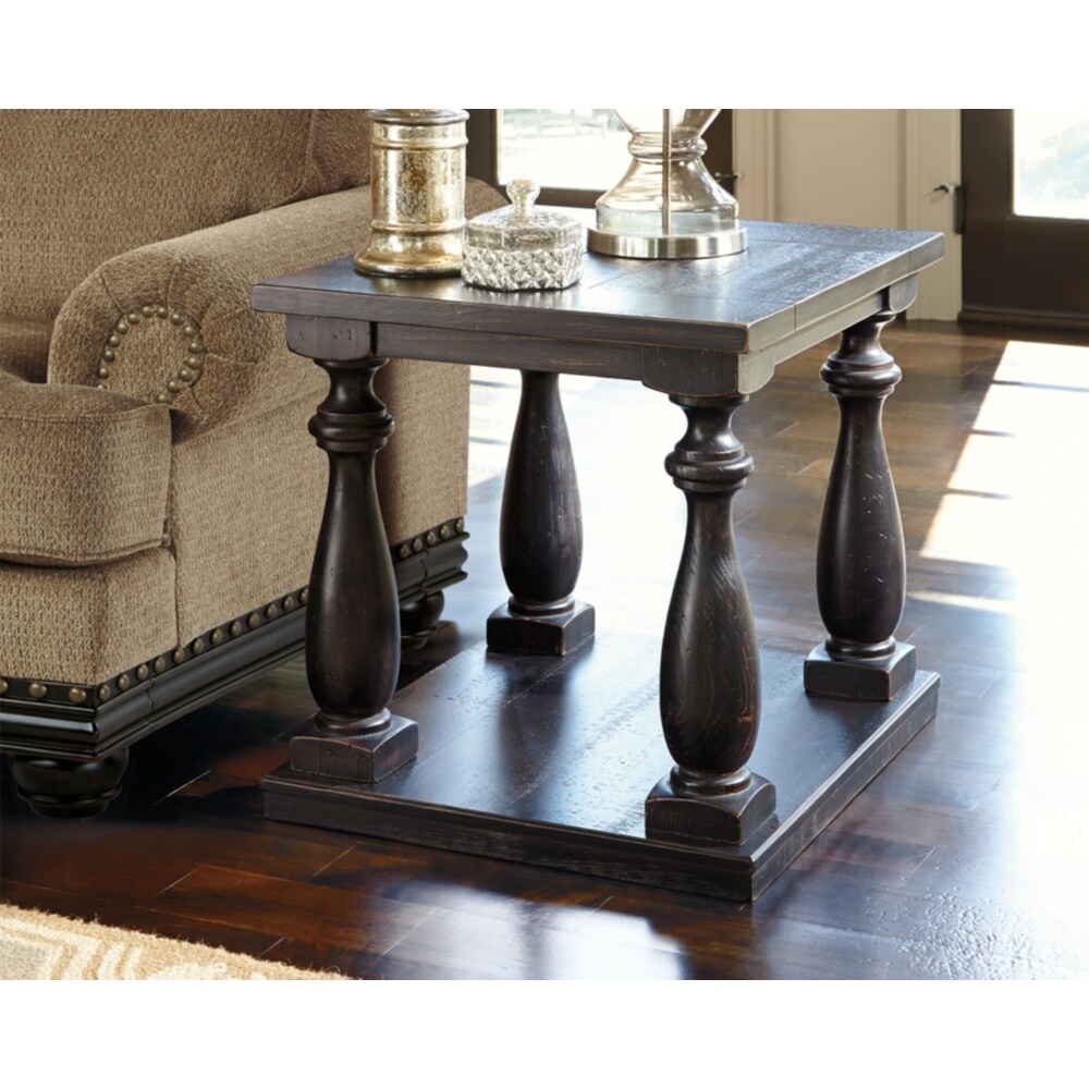 Mallacar Rectangular End Table   Black