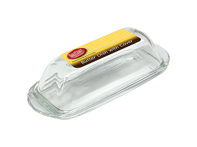 TableCraft Clear Glass Butter Dish