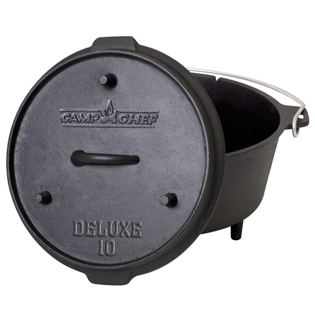 Camp Chef Deluxe 6-Quart Seasoned Cast Iron Dutch Oven w/ 1 1/8-Quart Lid and Lid Lifter