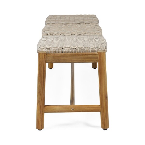 Cambria Wicker Bench by Christopher Knight Home