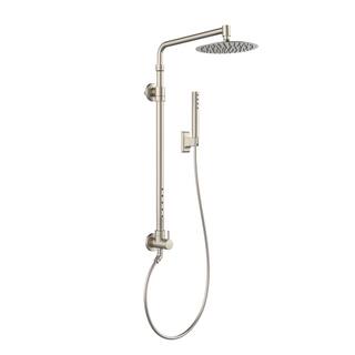 PULSE Showerspas Atlantis 3-Spray Patterns with 2.5 GPM 10 in. Wall Mounted Dual Shower Heads with Body Jets in Brushed Nickel 1059-BN