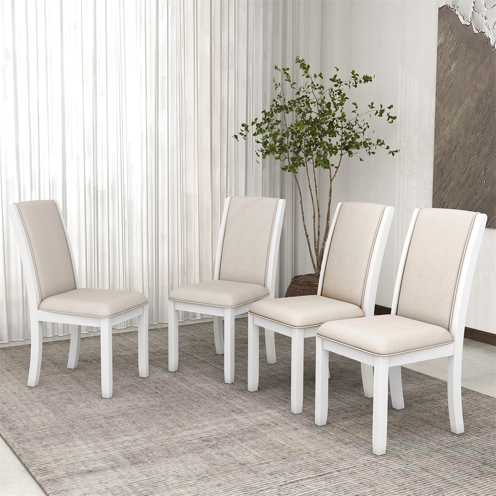 Upholstered Tufted Armless Dining Chair Set of 4