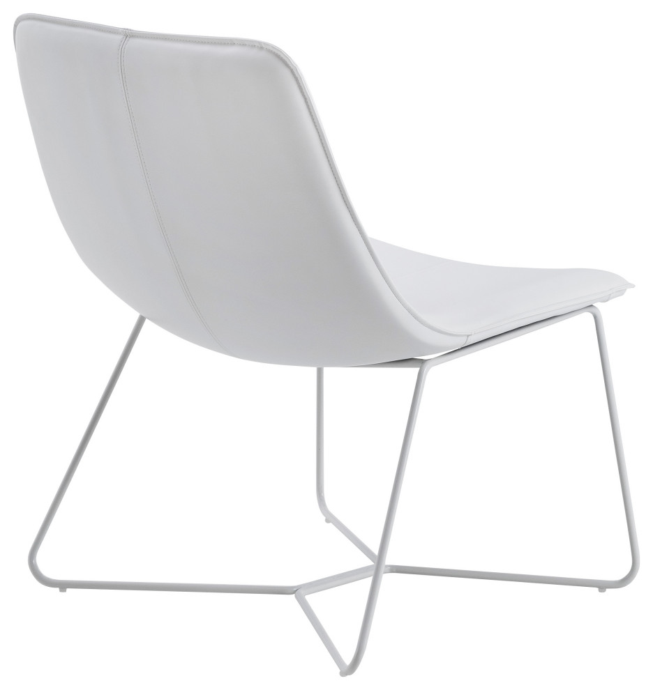 Grayson Accent Chair  White Faux Leather and White Base   Contemporary   Armchairs And Accent Chairs   by Office Star Products  Houzz