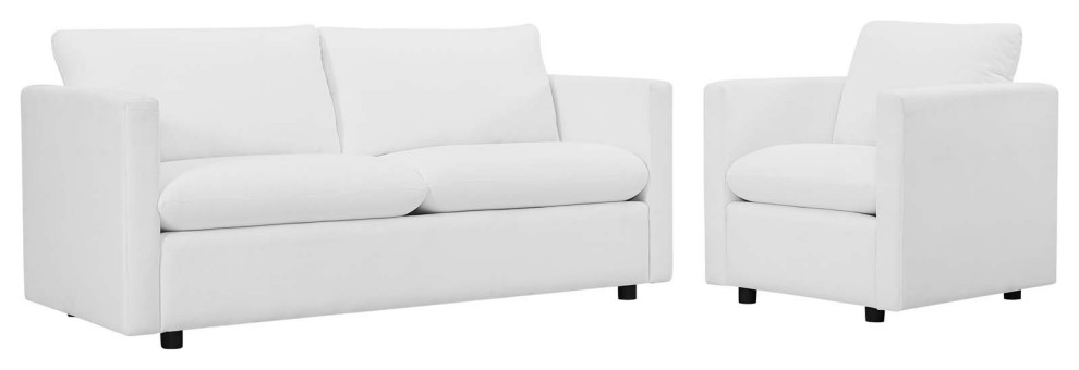 Activate Upholstered Fabric Sofa and Armchair Set   Transitional   Living Room Furniture Sets   by ShopFreely  Houzz