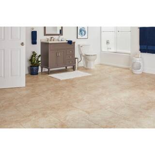 TrafficMaster Portland Stone Beige 18 in. x 18 in. Glazed Ceramic Floor and Wall Tile (17.44 sq. ft.  case) PT011818HD1PV