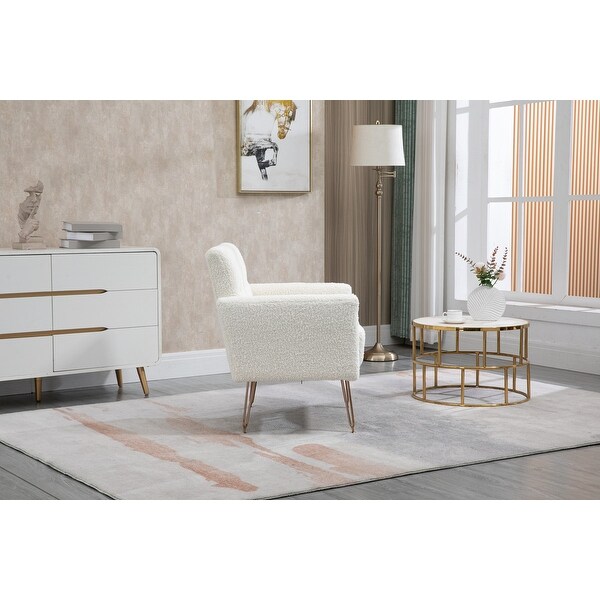 Accent Chair Leisure Single Sofa Chair with Rose Golden Feet Upholstered Side Chair Arm Club Leisure Reading Chair