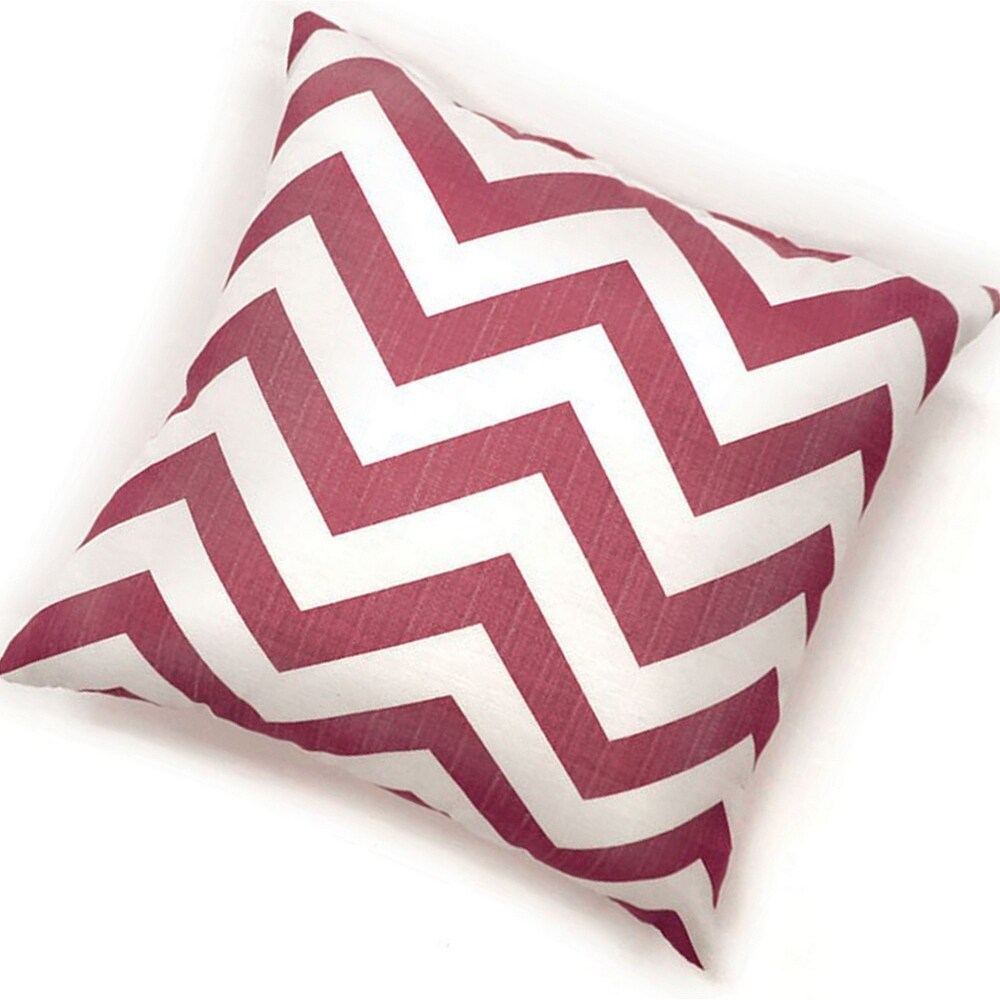 Zoe Contemporary Pillow  Red Chevron  Set of 2  Small