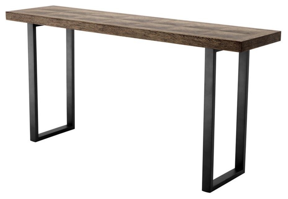 Bronze Oak Console Table  Eichholtz Gregorio   Industrial   Console Tables   by Oroa   Distinctive Furniture  Houzz