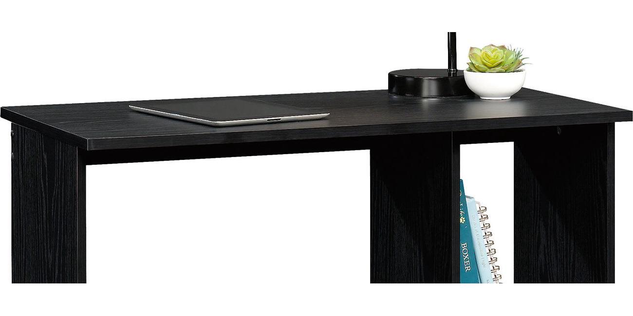 Mainstays Small Space Writing Desk with 2 Shelves True Black Oak Finish  Crowdfused