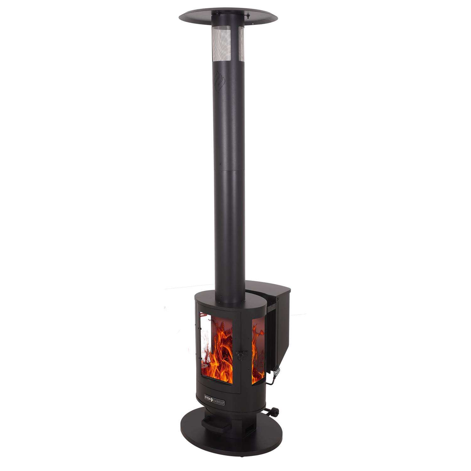 Even Embers 70000 BTU Wood Pellet Steel Freestanding Patio Heater 100 sq ft