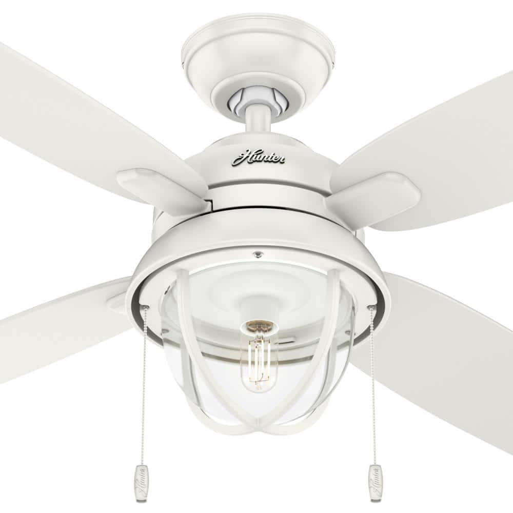 Hunter Barnes Bay 52 in IndoorOutdoor Fresh White LED Ceiling Fan with Light Kit