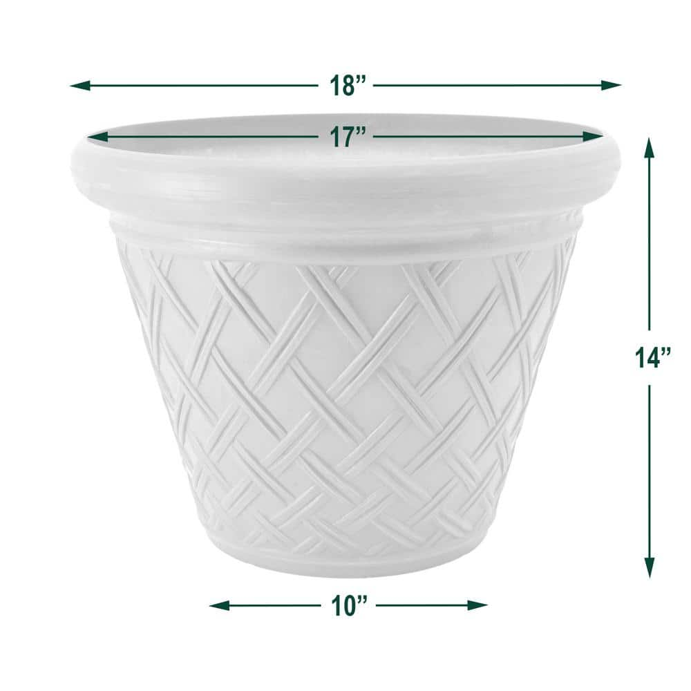 Arcadia Garden Products Basket Weave 18 in. x 14 in. Terra Cotta PSW Pot MB46TC