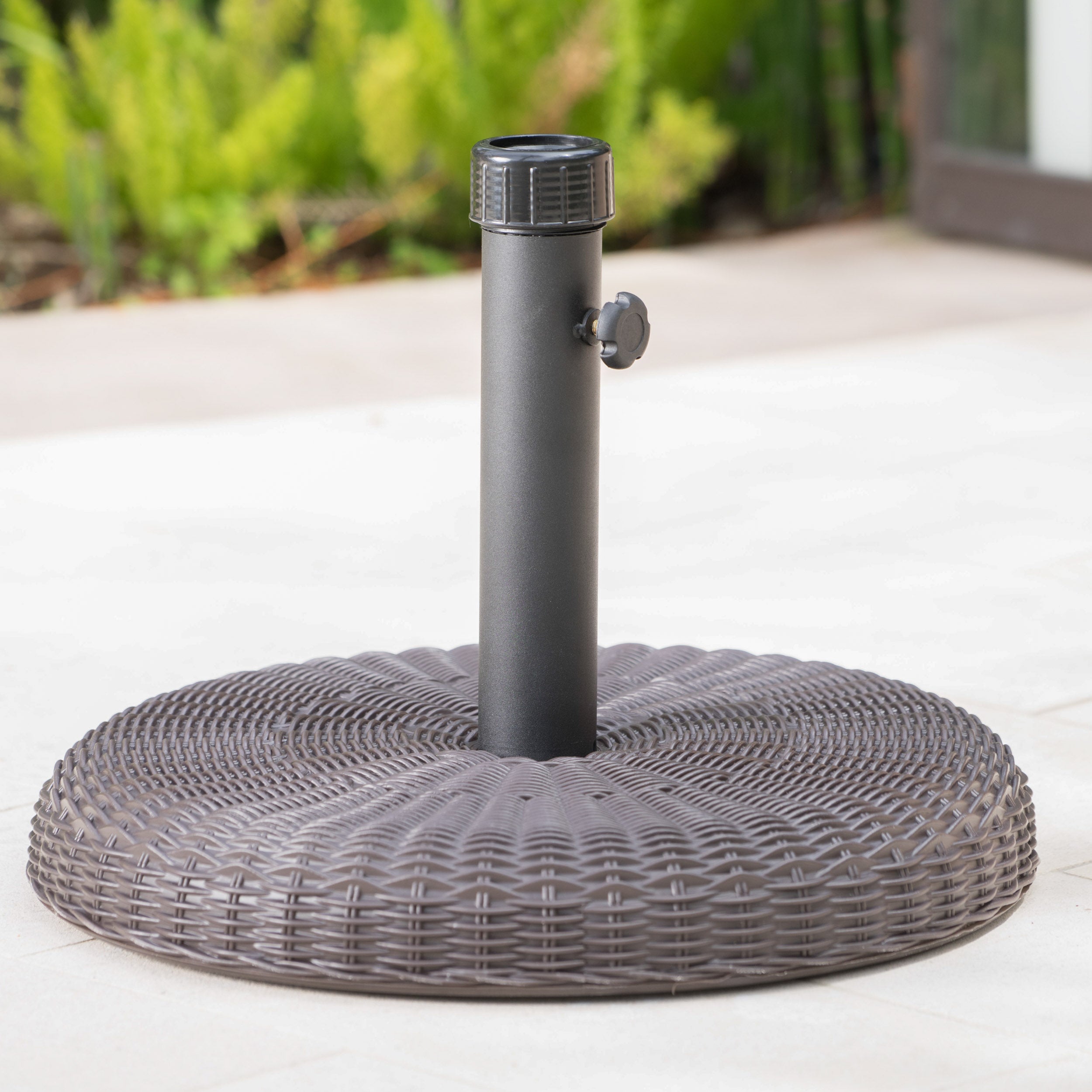 Belmont 45lbs Brown Resin and Iron Round Umbrella Base