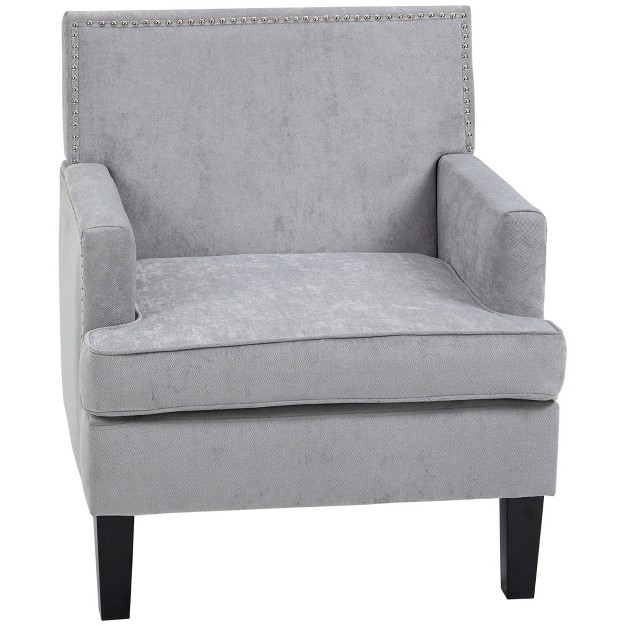 Homcom Modern Accent Chair Upholstered Living Room Chair With Solid Wood Legs And Nailhead Trim Armchair