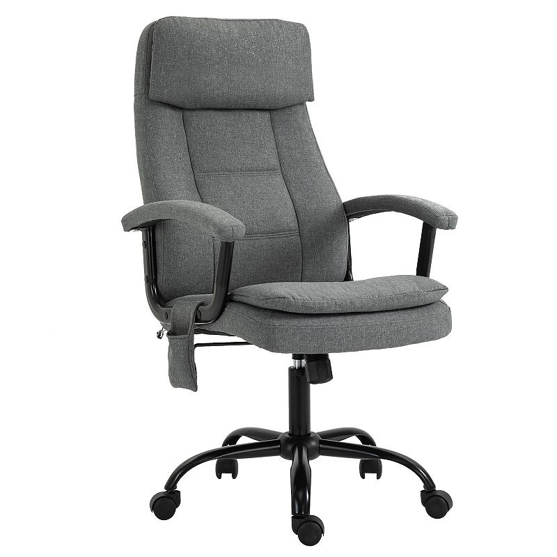 Vinsetto Executive Ergonomic Massage Office Chair with 2 Point Lumbar Massage USB Power and Adjustable Height Grey