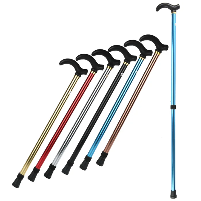 Folding Men Aluminum oy Alpenstock Two Telescopic Cane Trekking Camping Walking Climbing Hiking Stick