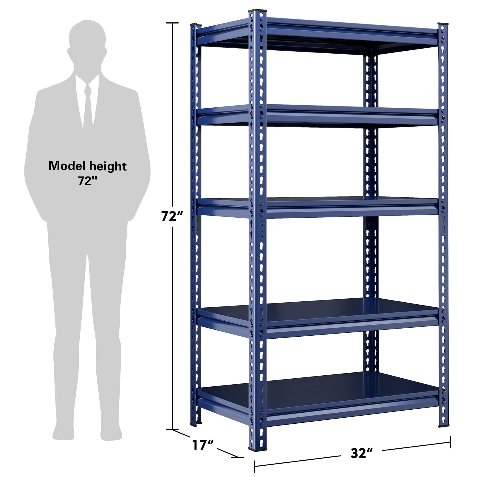 Raybee 72''H Garage Shelving Heavy Duty Shelves 1690 LBS Adjustable Metal Shelving for Garage Storage Shelf Heavy Duty for Basement Pantry 32