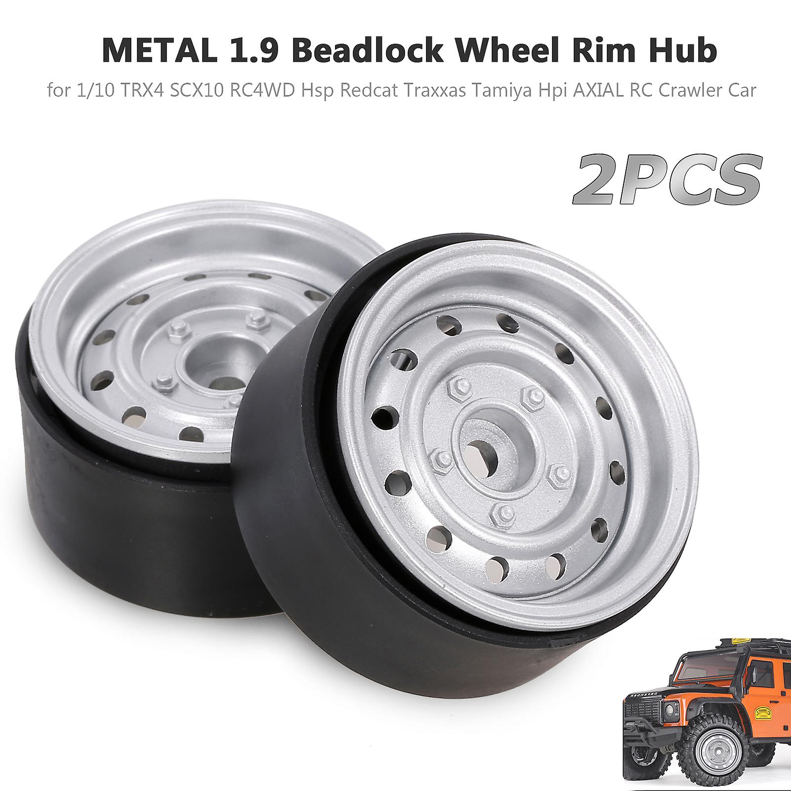 2pcs Metal 1.9 Inch Wheel Hub Rim Beadlock For 1/10 Rc Crawler Car Compatible With Trx4 Scx10 Rc4wd Hsp Redcat Traxxas Tamiya Hpi Axial Diy Replacemen