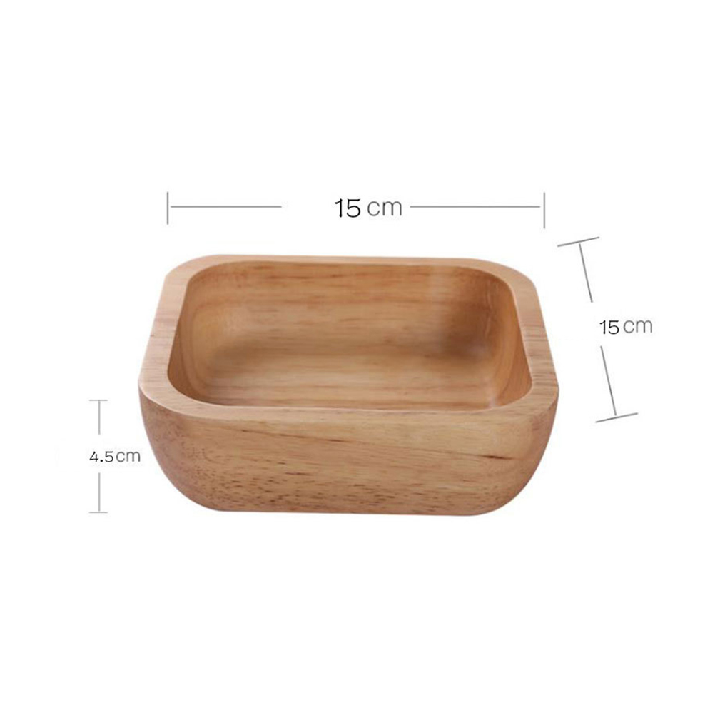 Hemoton 1Pc Wooden Bowl Dessert Plate Wood Salad Bowl Food Container Tableware