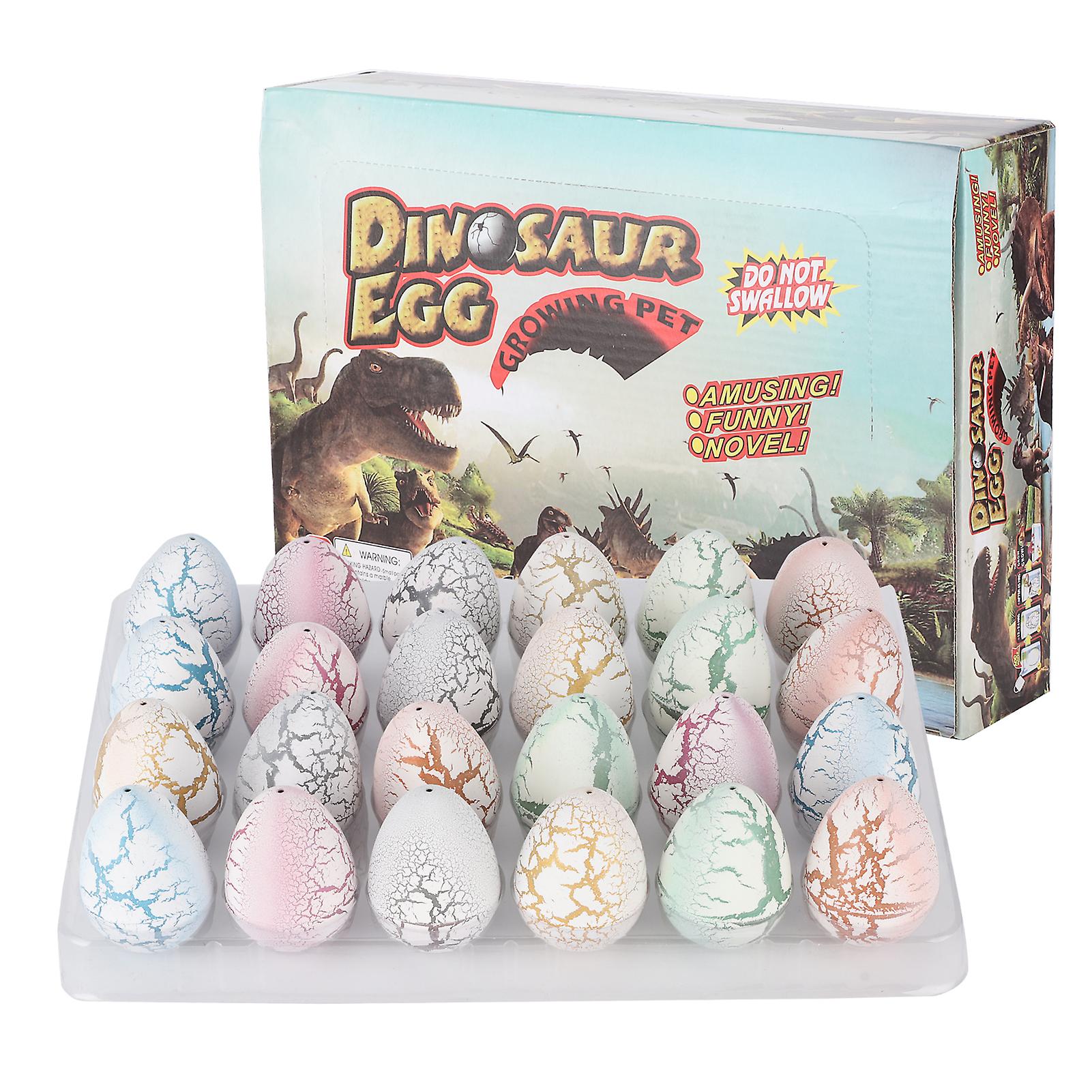 24pcs Growing Dinosaur Toy Easter Dinosaur Eggs Grow In Water Children Novelty Toywhite