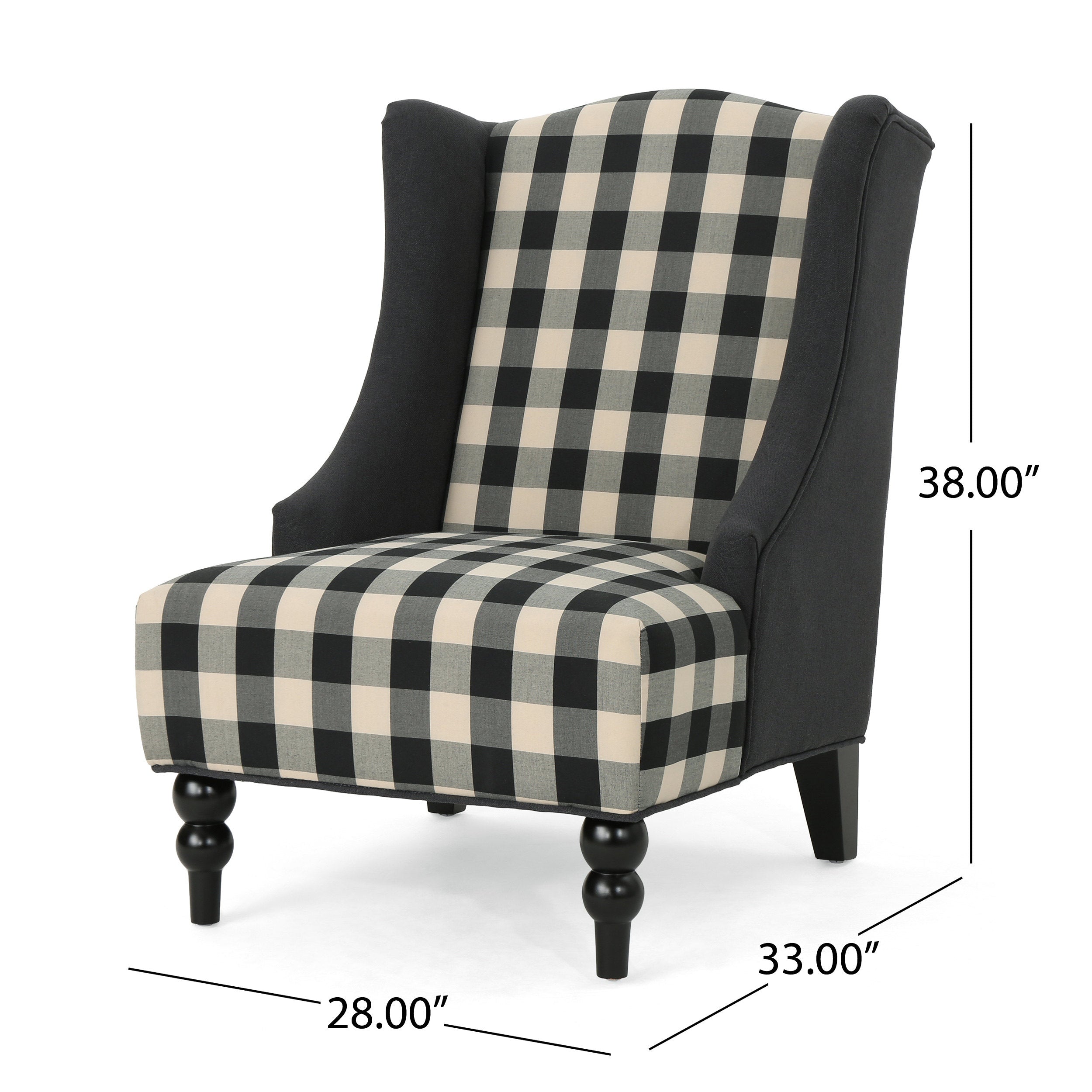 Alonso Wingback Fabric Club Chair