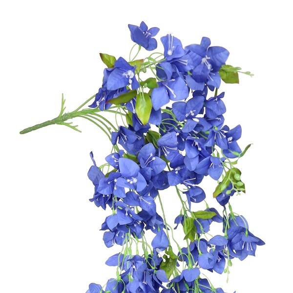 Blue Artificial Bougainvillea Flower Stem Hanging Spray Bush 50in