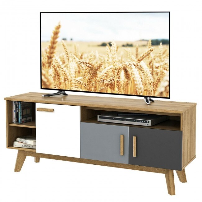 65 Inch TV Stand Entertainment Center Console with Adjustable Shelf - 58