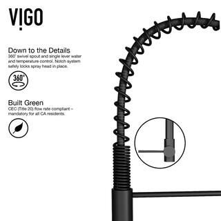 VIGO Laurelton Single Handle Pull-Down Sprayer Kitchen Faucet in Matte Black VG02032MB