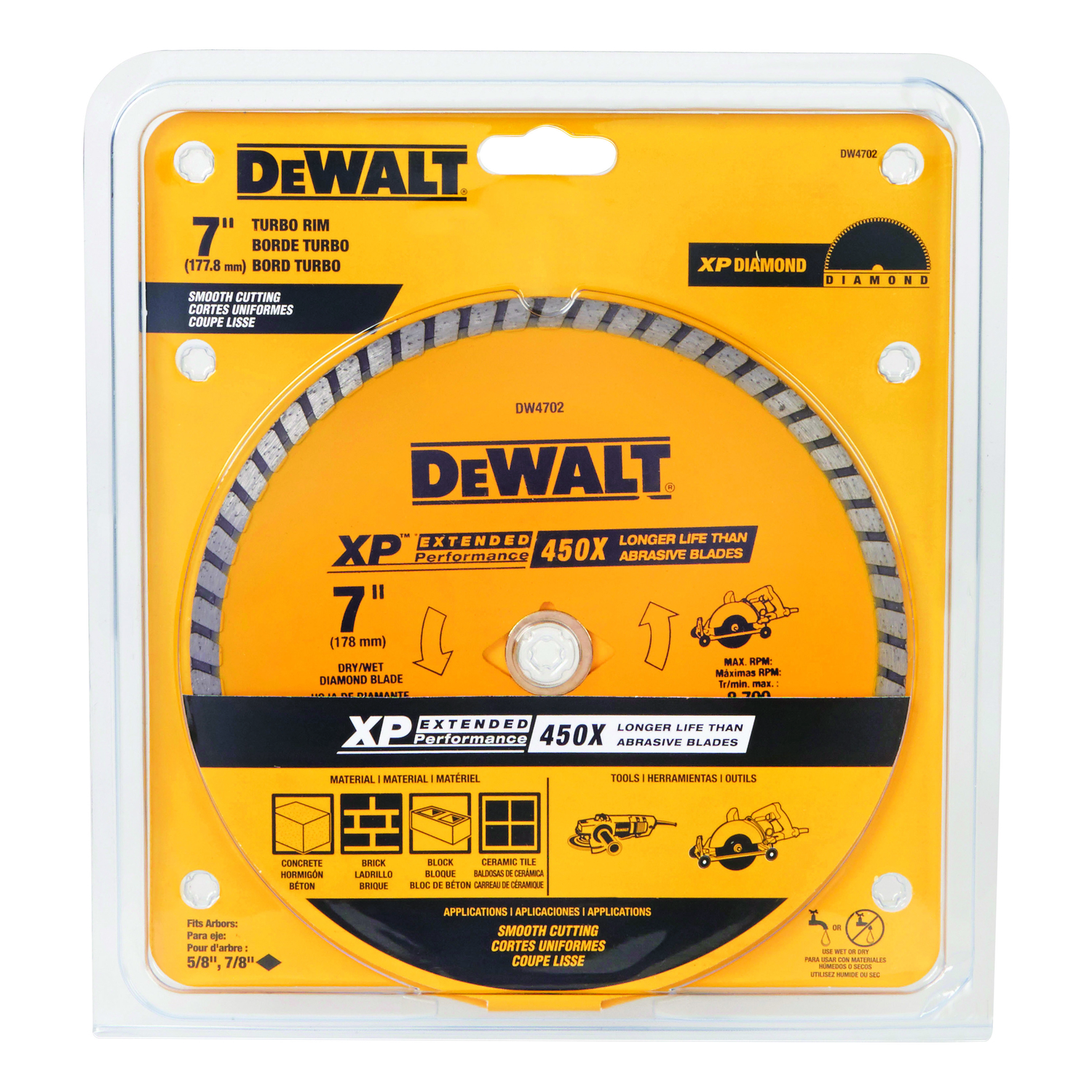 DW 7 in. D X 5/8 in. XP Extended Performance Diamond Masonry Blade 1 pk