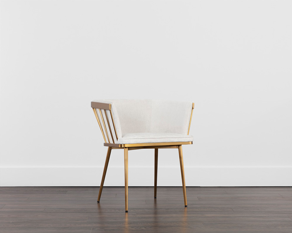 Caily Dining Armchair Polo Club Muslin  Cream   Midcentury   Dining Chairs   by Sunpan Modern Home  Houzz