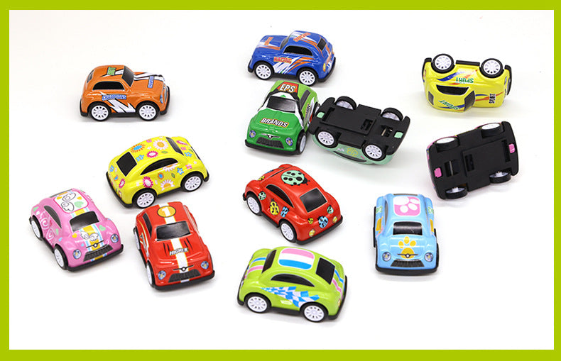 12 Pieces Pull Back Vehicles Set Racing Car Toy Small Pull Back Car Toys Push and Go Toy Cars Truck Kids Toys Children Boy Gift (Mini Jeep Car)