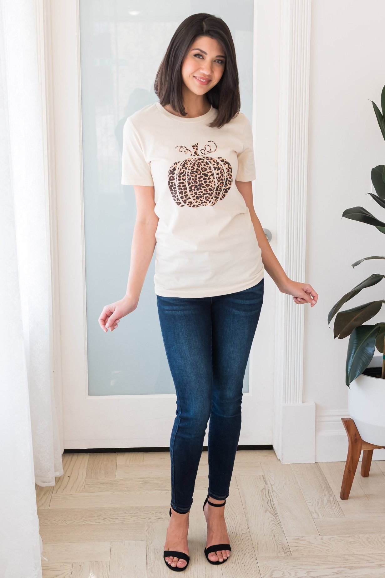 Leopard Print Pumpkin Graphic Tee