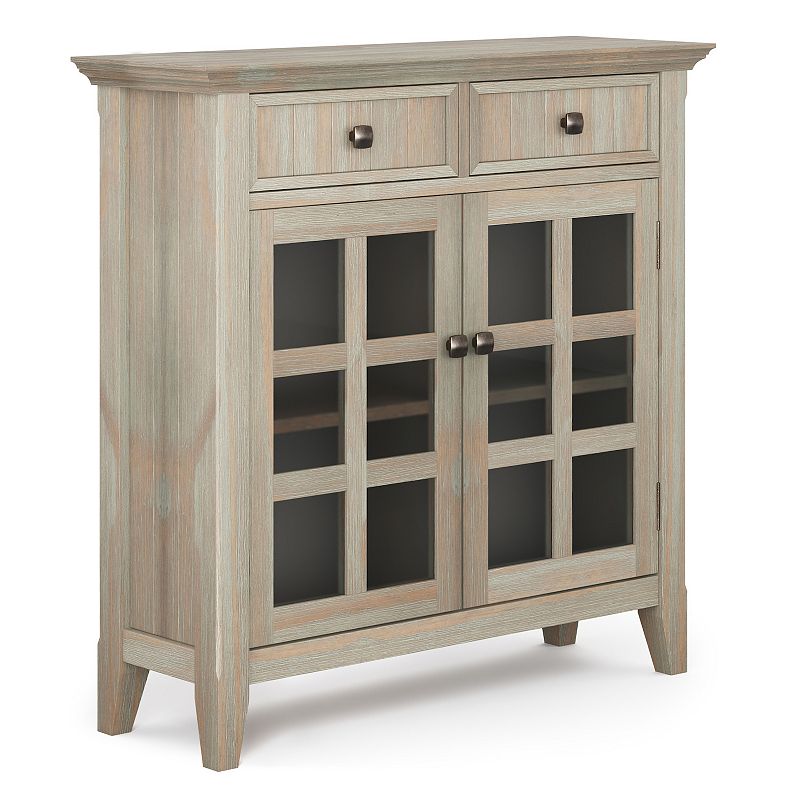 Simpli Home Acadian Rustic Entryway Hallway Storage Cabinet