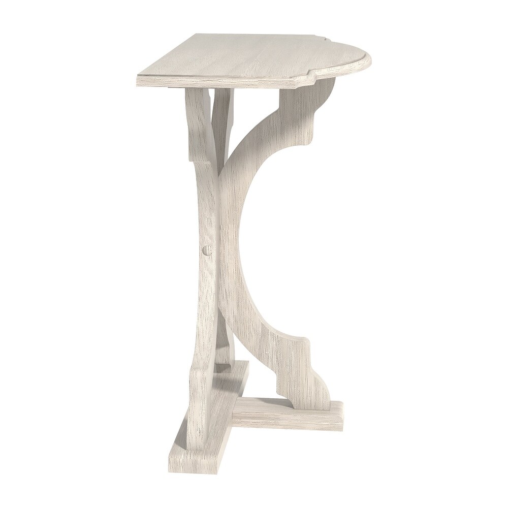 GALANO Doynton Half Moon Solid Wood Side Table