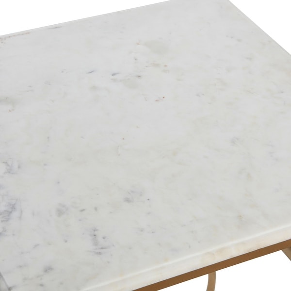 Libertine Genuine Marble and Glass End Table