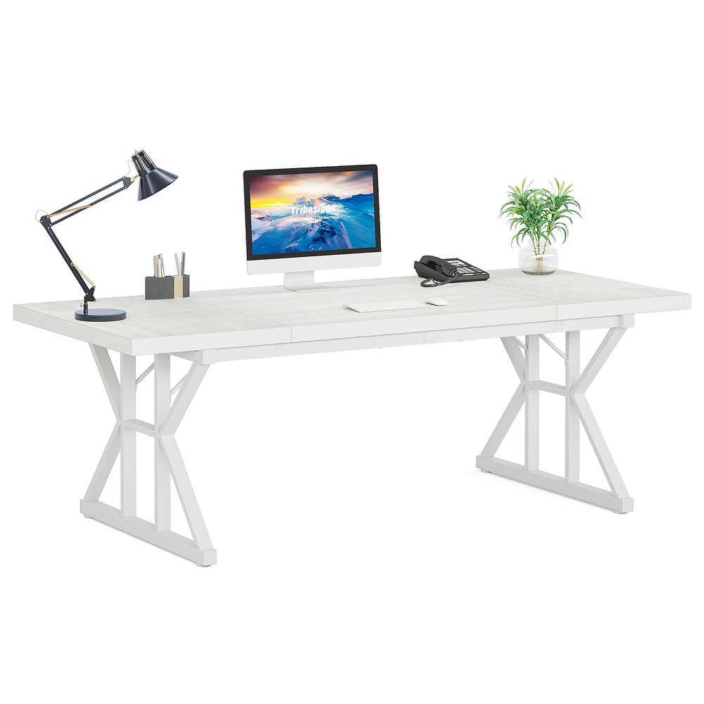 70.8 Inch Executive Desk  Large Computer Office Desk Workstation