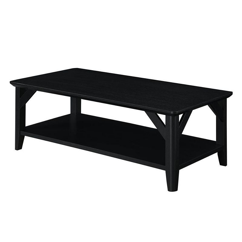 Convenience Concepts Winston Coffee Table with Shelf， Black